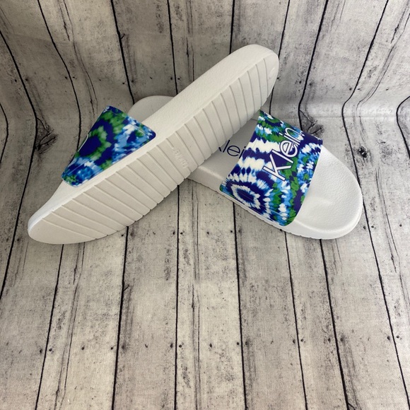 CALVIN KLEIN WOMENS TIE DYED STYLE SLIDES - Picture 2 of 3